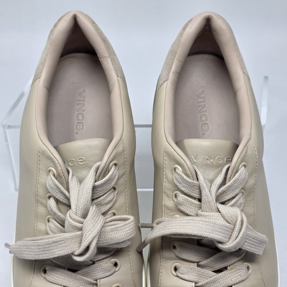 Vince Bensley Women's Platform Leather Lace-Up Sneaker Size 7.5 Pre-owned - Picture 9 of 11